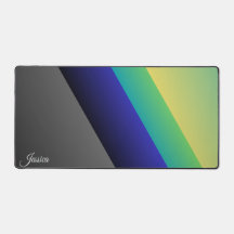 Grey Blue green Abstract Desk Mat, Office Desk mat