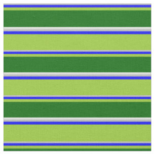 Grey, Blue, Green, Dark Green & Light Cyan Coloure Fabric