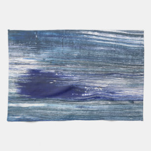 Grey blue lines tea towel