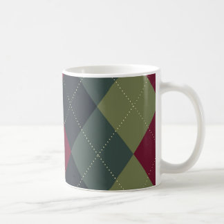 Grey, Blue, Magenta Argyle Mug