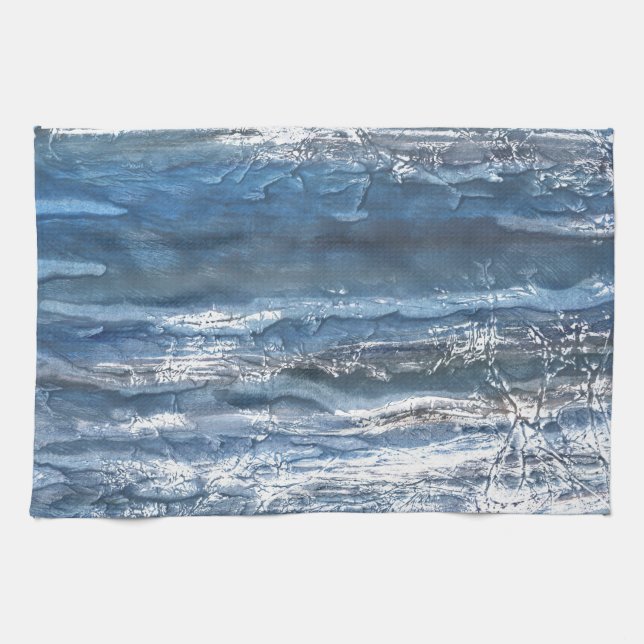 Grey-blue marble tea towel (Horizontal)