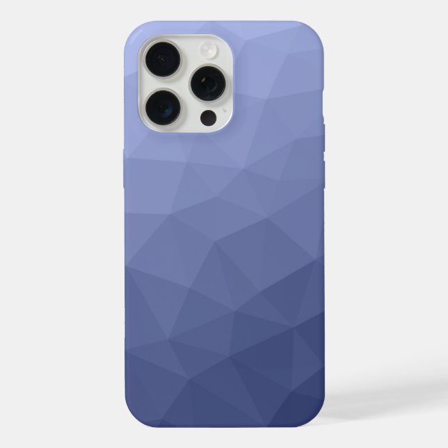 Grey blue ombre gradient geometric mesh pattern iPhone case (Back)