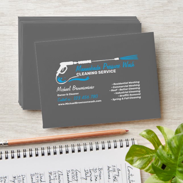 Grey Blue Pressure Washing Power Wash Cleaner Envelope (Stacked)
