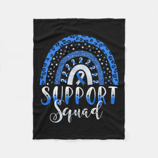 Grey Blue Rainbow Type 1 2 Diabetes Awareness Supp Fleece Blanket