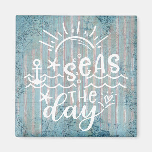Grey Blue Seas the Day Cruise Magnet
