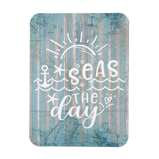 Grey Blue Seas the Day Cruise Magnet (Vertical)