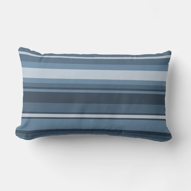 Grey-blue stripes lumbar cushion (Front)
