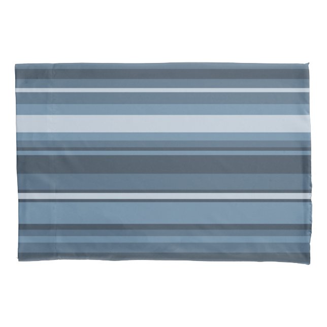 Grey-blue stripes pillowcase (Front)