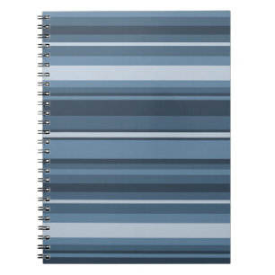 Grey-blue stripes spiral notebook