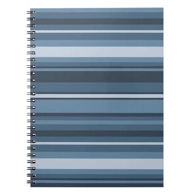 Grey-blue stripes spiral notebook (Front)