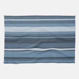 Grey-blue stripes tea towel