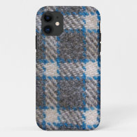 Grey & blue Tartan material