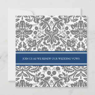 Grey Blue Wedding Vow Renewal Invitation