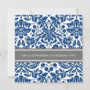 Grey Blue Wedding Vow Renewal Invitation