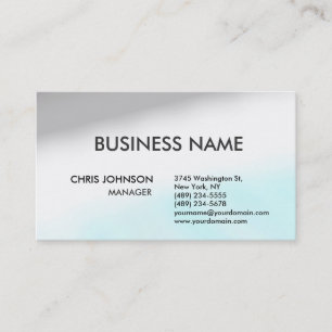 Grey Blue White Creative Chic Modern Business Card