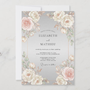 Grey Blush Serene Wedding Invitation