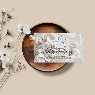 Grey Body sculpting contouring spa woman Business Card