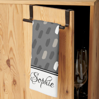 Grey Boho Personalised  Tea Towel