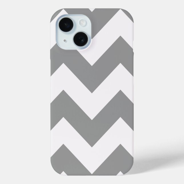 Grey Bold Chevron Case-Mate iPhone Case (Back)