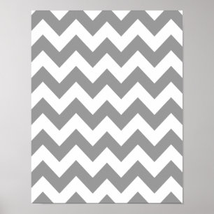 Grey Bold Chevron Poster