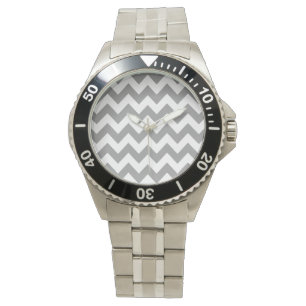 Grey Bold Chevron with monogram Watch