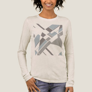Grey Bold Geometric Diagonal Crisscross MCM Look Tri-Blend Shirt
