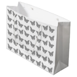 Grey Bold Mod Butterflies Large Gift Bag