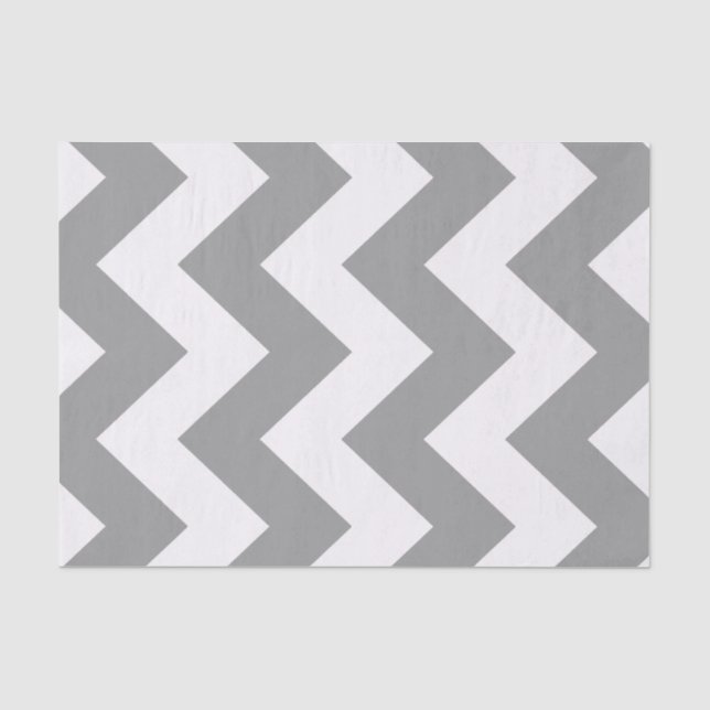 Grey Bold Mod Chevron Tissue Paper (Front)