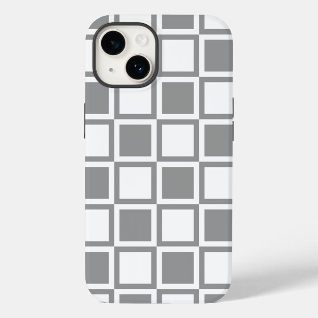 Grey Bold Mod Squares Case-Mate iPhone Case (Back)