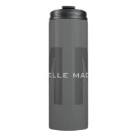 Grey Bold Monogram Modern Minimalist Name Initials