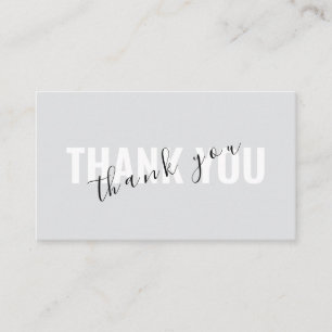 Grey Bold Script Thank You Card Discount Business