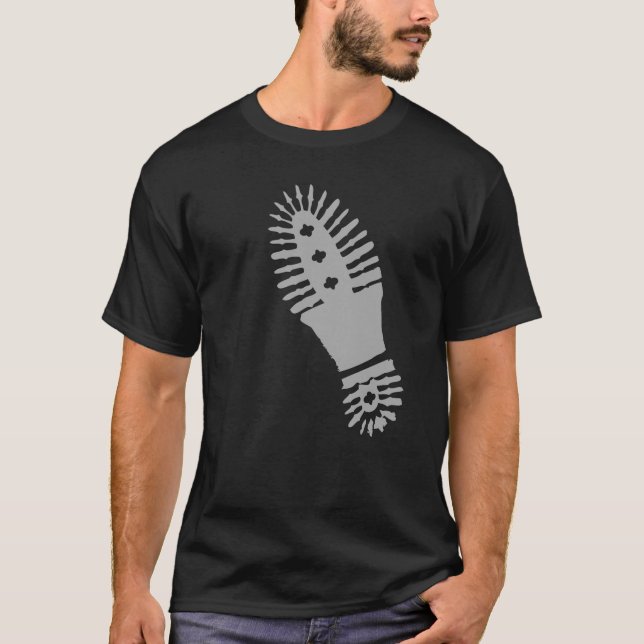 Grey Bootprint (large) T-Shirt (Front)