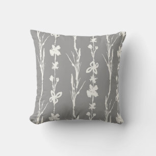 Grey Botanical Farmhouse Decor Cushion