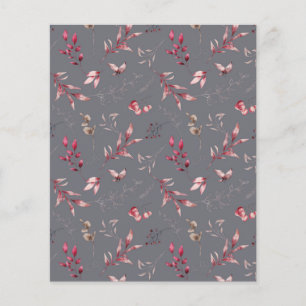 Grey Botanical Scrapbook Paper