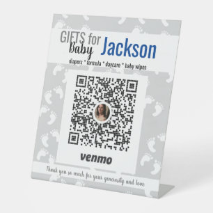 Grey Boy Office Baby Shower Ideas Venmo Pedestal Sign