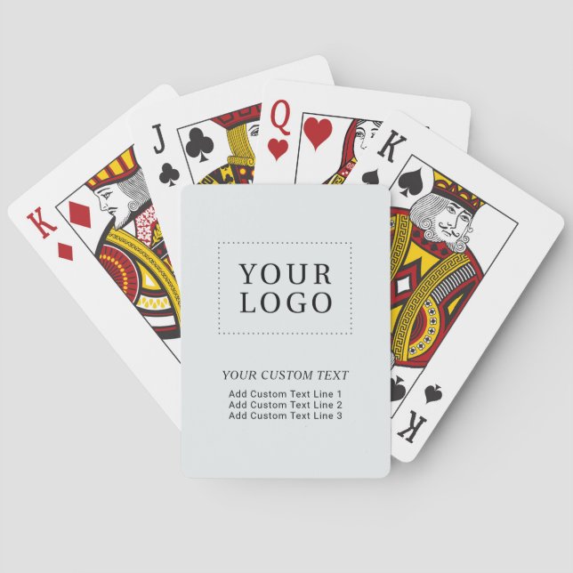 Grey Branded Custom Business Logo Promotional Playing Cards (Back)