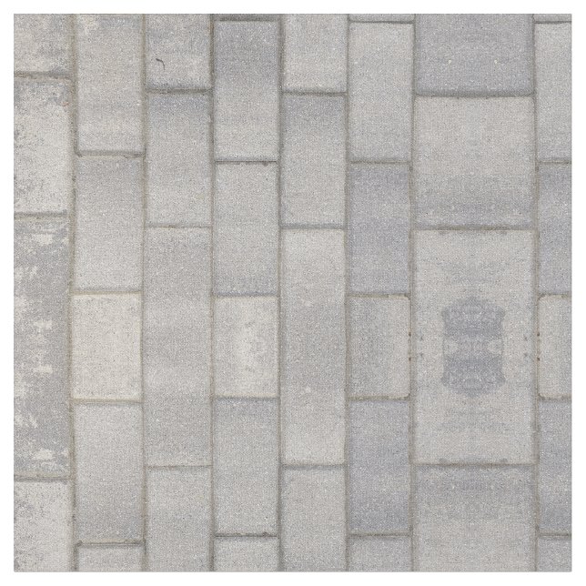 Grey Brick Cement Sidewalk  Fabric (Close Up)