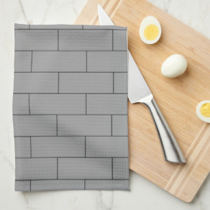 Grey Brick Design Tea Towel