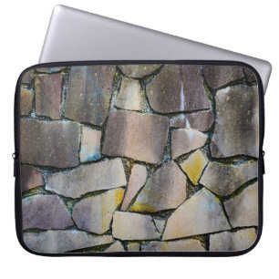 Grey brick wall laptop sleeve