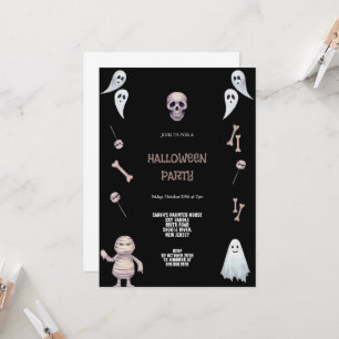GREY BROWN AND BLACK HALLOWEEN INVITATION