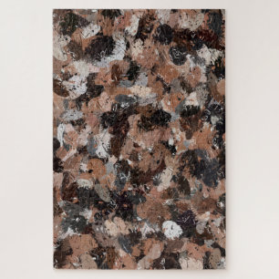 Grey, Brown and Black Paint Splatters Jigsaw Puzzle