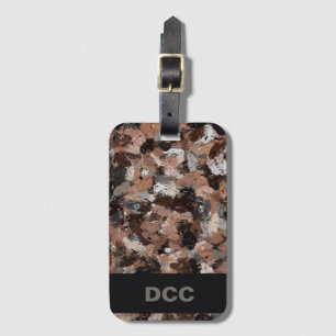 Grey, Brown and Black Paint Splatters Luggage Tag