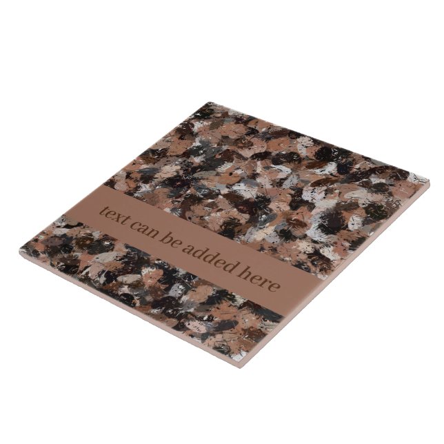 Grey, Brown and Black Paint Splatters  Tile (Side)