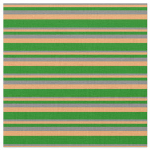 Grey, Brown, and Green Coloured Stripes Fabric