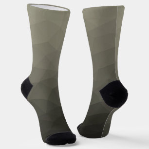 Grey brown army military gradient geometric mesh socks