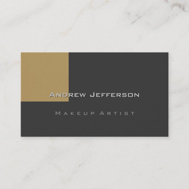 Grey Brown Beige Professional Artist Business Card (Front)