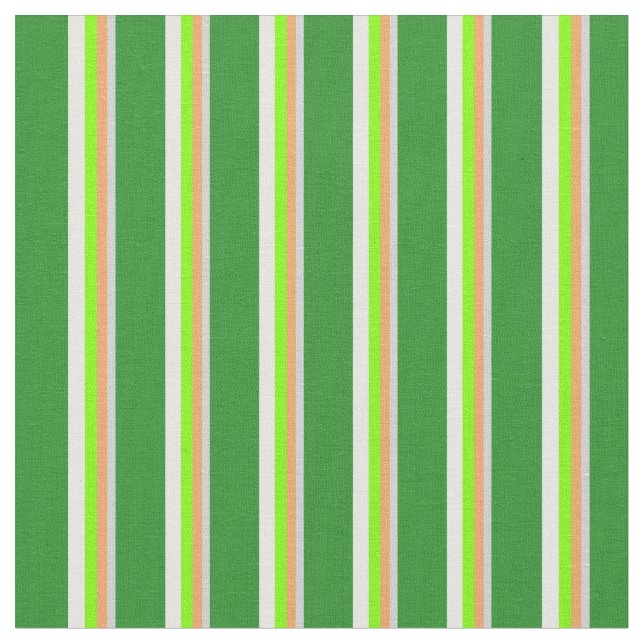 Grey, Brown, Chartreuse, Mint Cream & Green Fabric (Close Up)