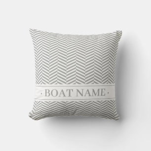 Grey Brown Herringbone Pattern. Geometric Pattern Cushion