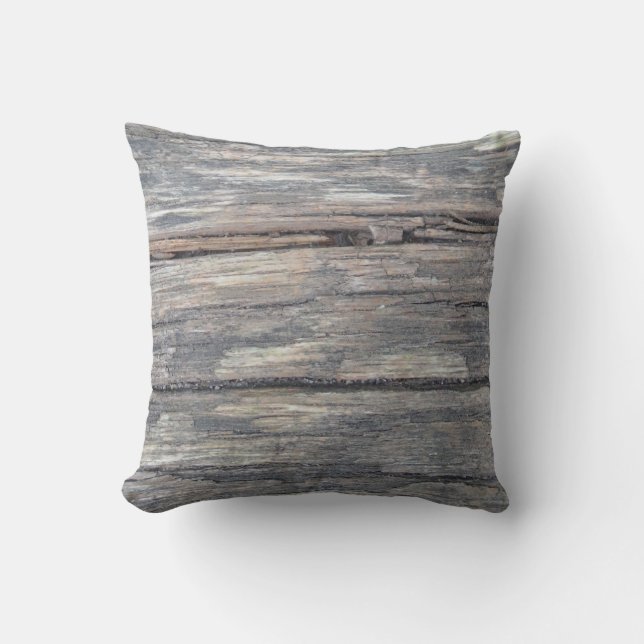 grey brown timber : almost solid brown grey pillow (Front)