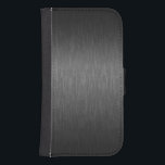 Grey Brushed Aluminium Look Samsung S4 Wallet Case<br><div class="desc">Black metallic brushed aluminium look. Cool simple slick design. Available on other products</div>